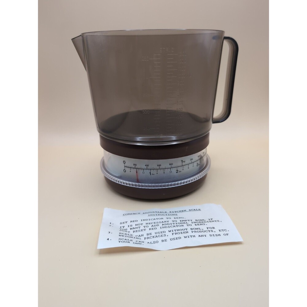 Kitchen Scale Adjustable Lightweight Plastic With 40 Oz. Pourable Measuring Cup - Picture 5 of 14